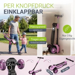 Kinderroller Lumox Roller für Kleinkinder ab 3 Jahren mit LED-Leuchträdern