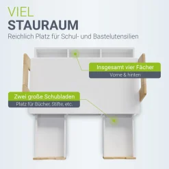 Kinder Schreibtisch Fietje Der perfekte Lernbegleiter: Höhenverstellbar, viel Stauraum
