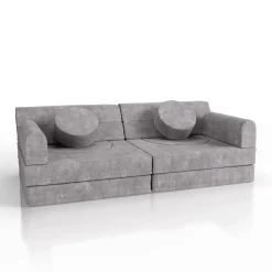 Kindersofa Kayo mit Cord Bezug & Kissen Weiches Spielsofa mit verschiedenen Aufbaumöglichkeiten