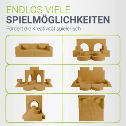 Kindersofa Kayo mit Cord Bezug & Kissen Weiches Spielsofa mit verschiedenen Aufbaumöglichkeiten