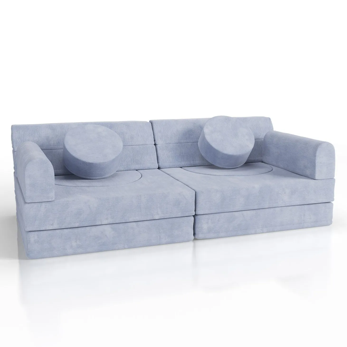 Kindersofa Kayo mit Cord Bezug & Kissen Weiches Spielsofa mit verschiedenen Aufbaumöglichkeiten