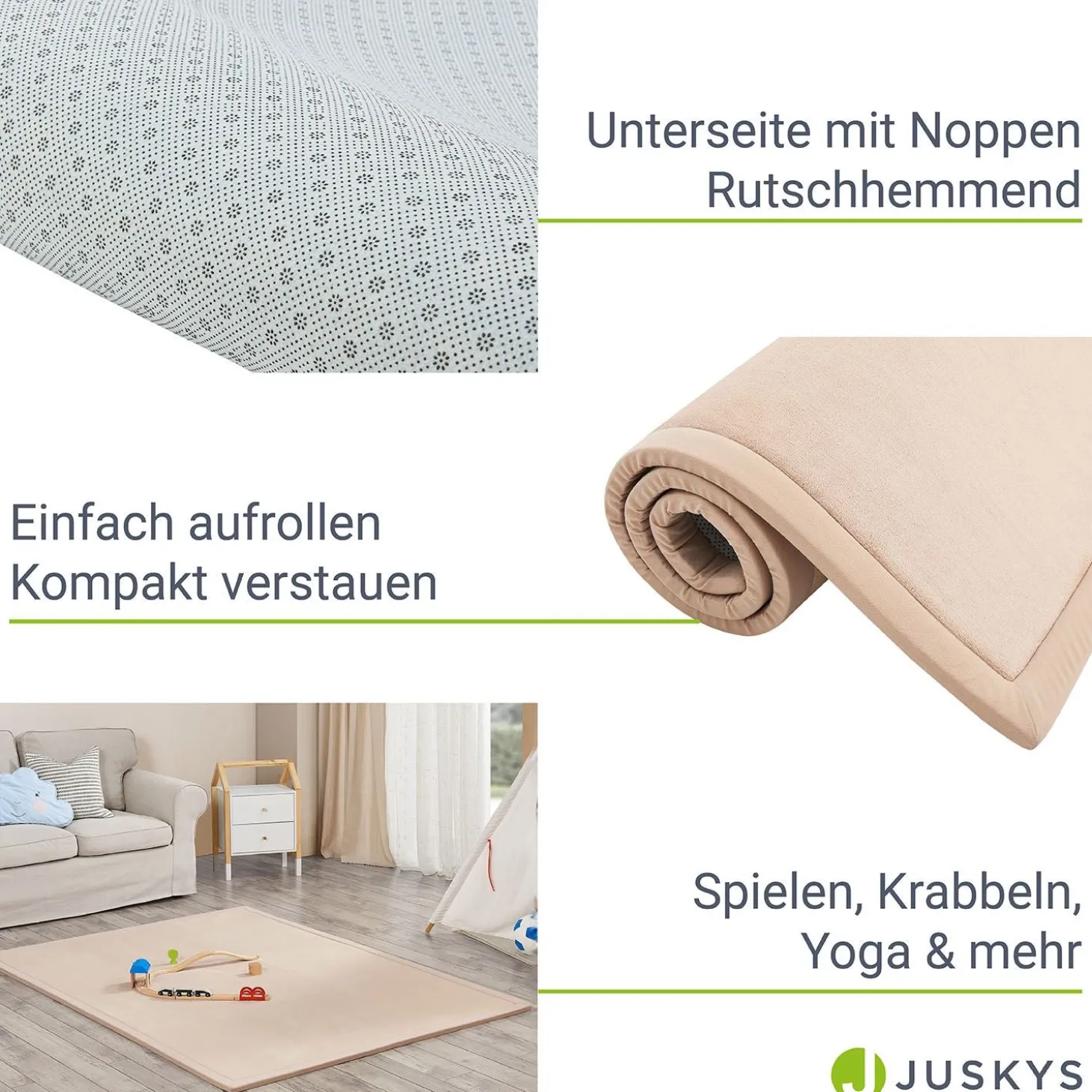 Kinder Spielmatte Maila Weiche & isolierende Krabbelmatte