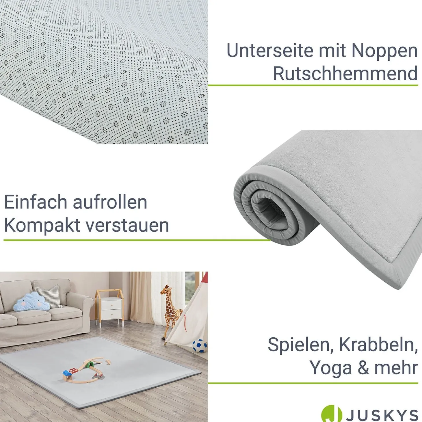 Kinder Spielmatte Maila Weiche & isolierende Krabbelmatte