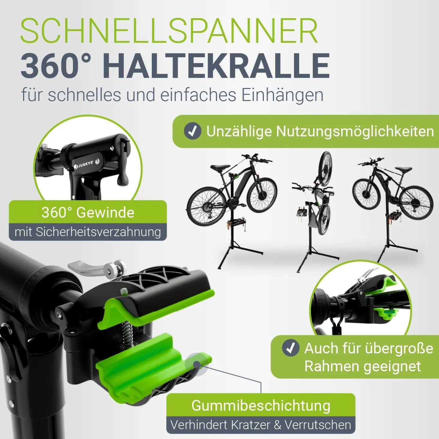Klappbarer Fahrrad Reparaturständer Höhenverstellbar, bis 50 kg belastbar, mit Gummibeschichtung