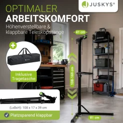 Klappbarer Fahrrad Reparaturständer Höhenverstellbar, bis 50 kg belastbar, mit Gummibeschichtung