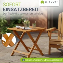 Klappbarer Holztisch Zadar Robuster, wetterfester Gartentisch aus Akazienholz für Outdoor-Einsätze