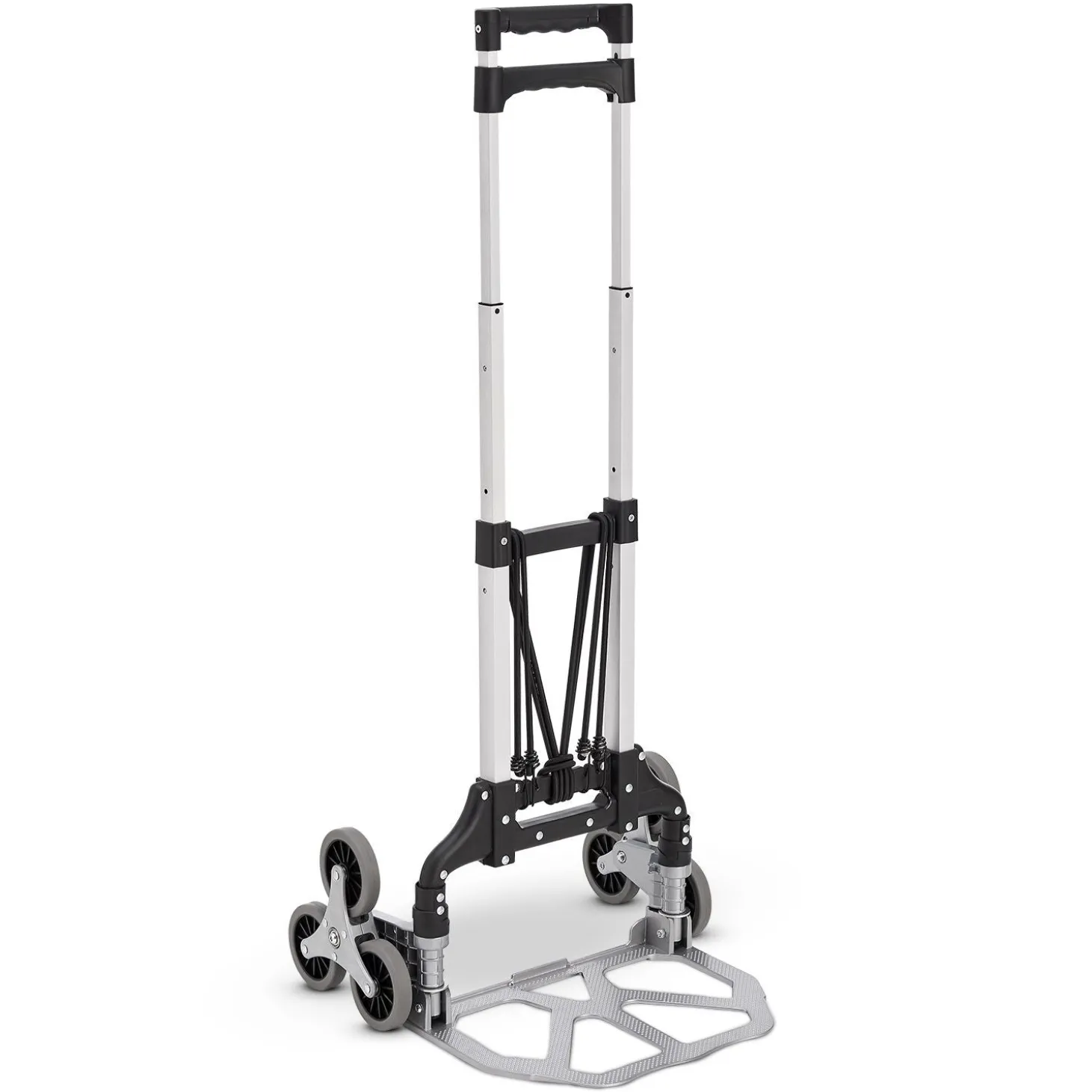 Klappbare Treppensackkarre bis 80 kg Alu Sackkarre inklusive Handschuhe & 2 Expanderseile