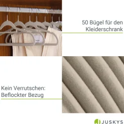 Kleiderbügel - Samt Bügel für Garderobe - rutschfest mit Samtbezug