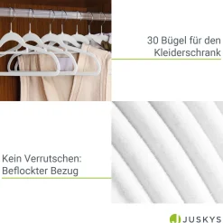 Kleiderbügel - Samt Bügel für Garderobe - rutschfest mit Samtbezug