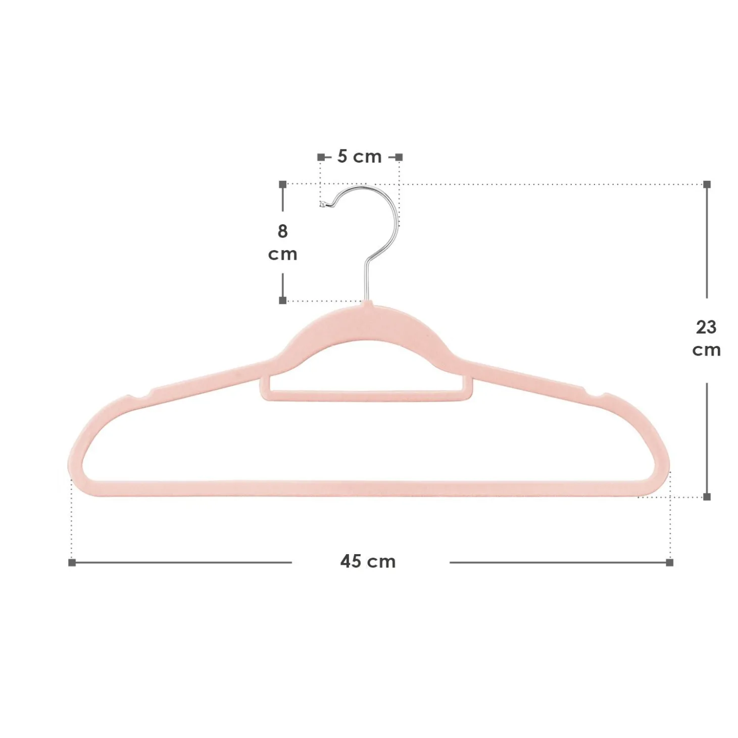 Kleiderbügel - Samt Bügel für Garderobe - rutschfest mit Samtbezug
