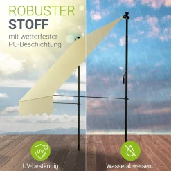 Klemmmarkise Kapstadt mit Handkurbel höhenverstellbarer Sonnenschutz, uv-beständig in 6 Breiten verfügbar