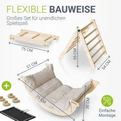 Kletterdreieck Movario Vielseitiges Indoor-Klettergerüst für motorische Förderung