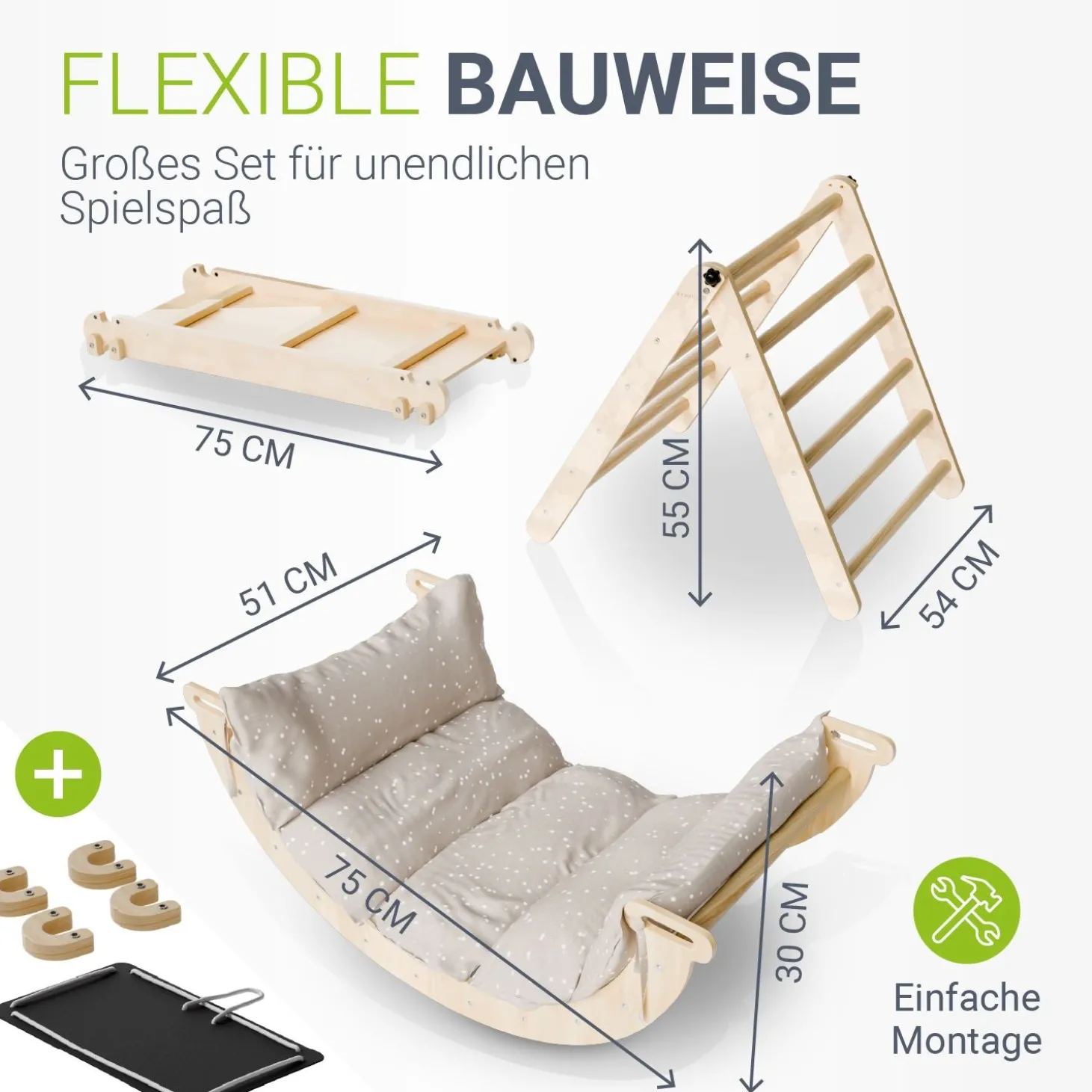 Kletterdreieck Movario Vielseitiges Indoor-Klettergerüst für motorische Förderung