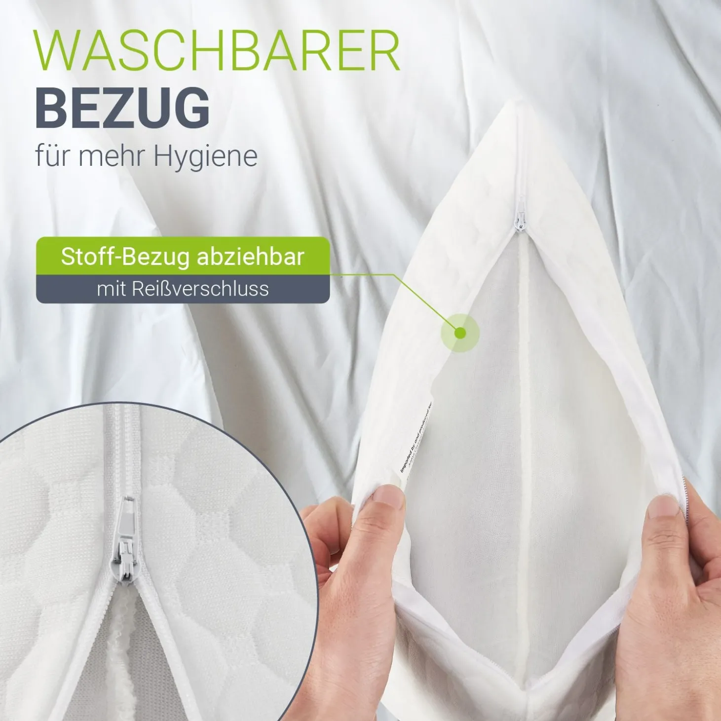 Kopfkissen - 2er Set Bequeme Kissen - atmungsaktiv & hypoallergen