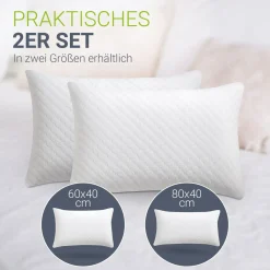 Kopfkissen - 2er Set Bequeme Kissen - atmungsaktiv & hypoallergen