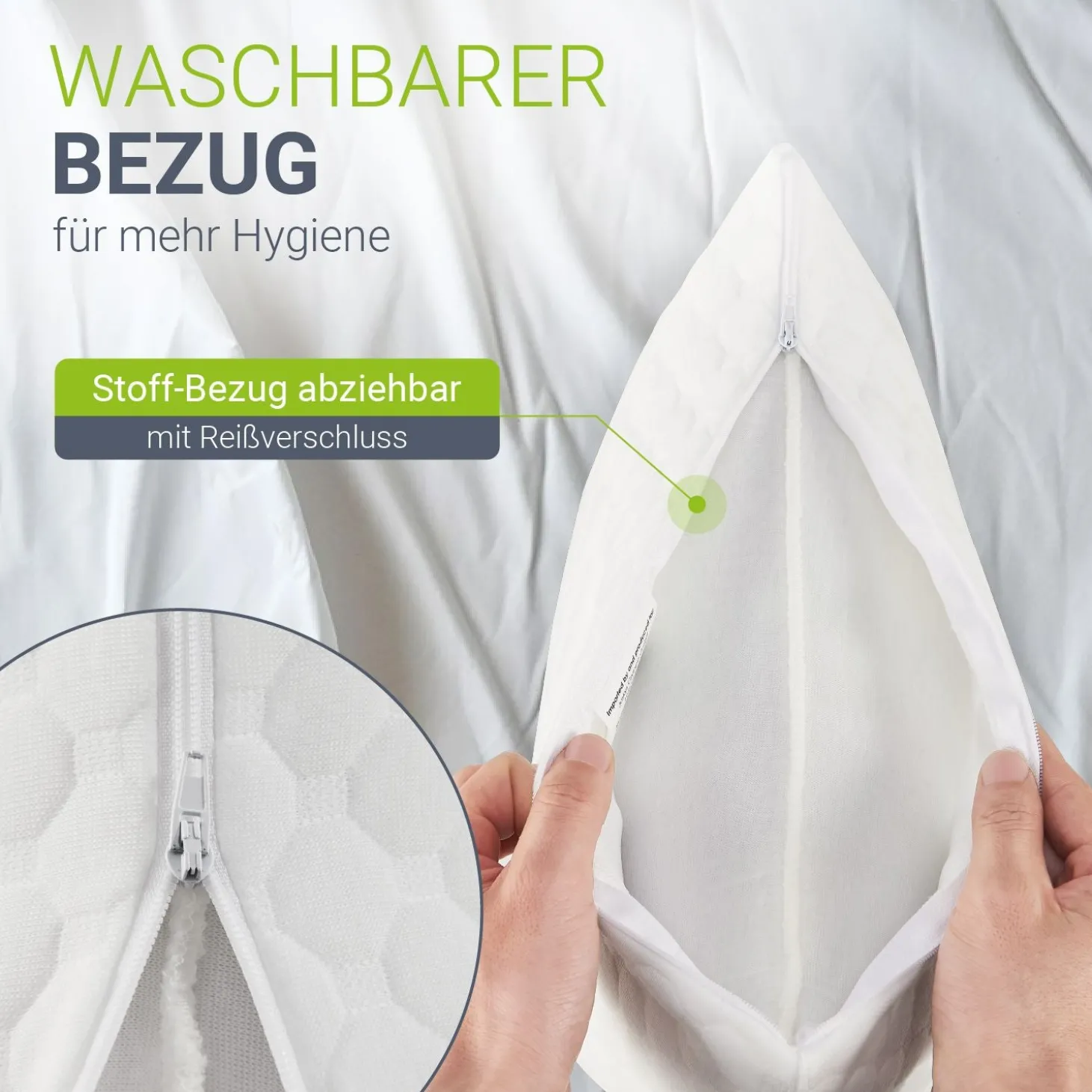 Kopfkissen - 2er Set Bequeme Kissen - atmungsaktiv & hypoallergen