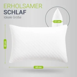Kopfkissen - 2er Set Bequeme Kissen - atmungsaktiv & hypoallergen