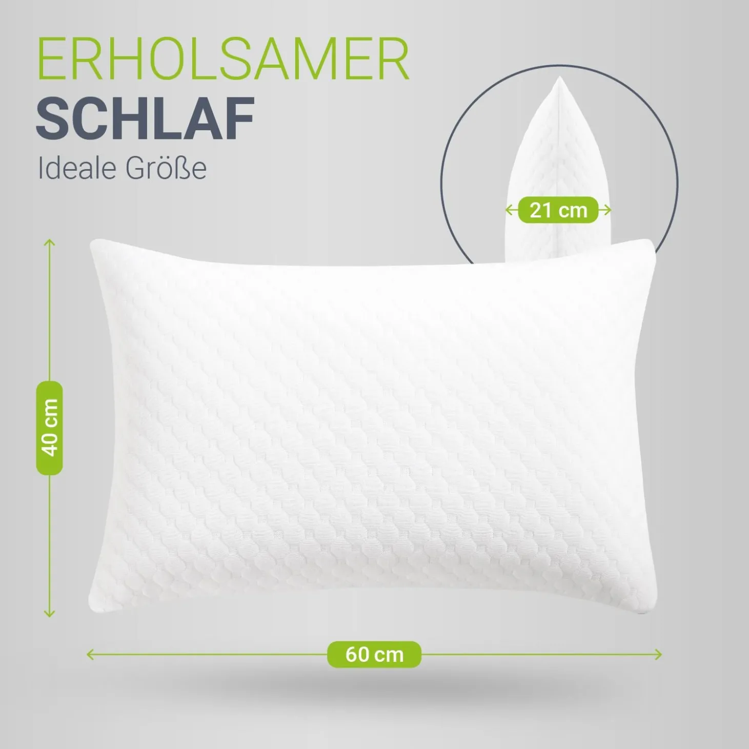 Kopfkissen - 2er Set Bequeme Kissen - atmungsaktiv & hypoallergen