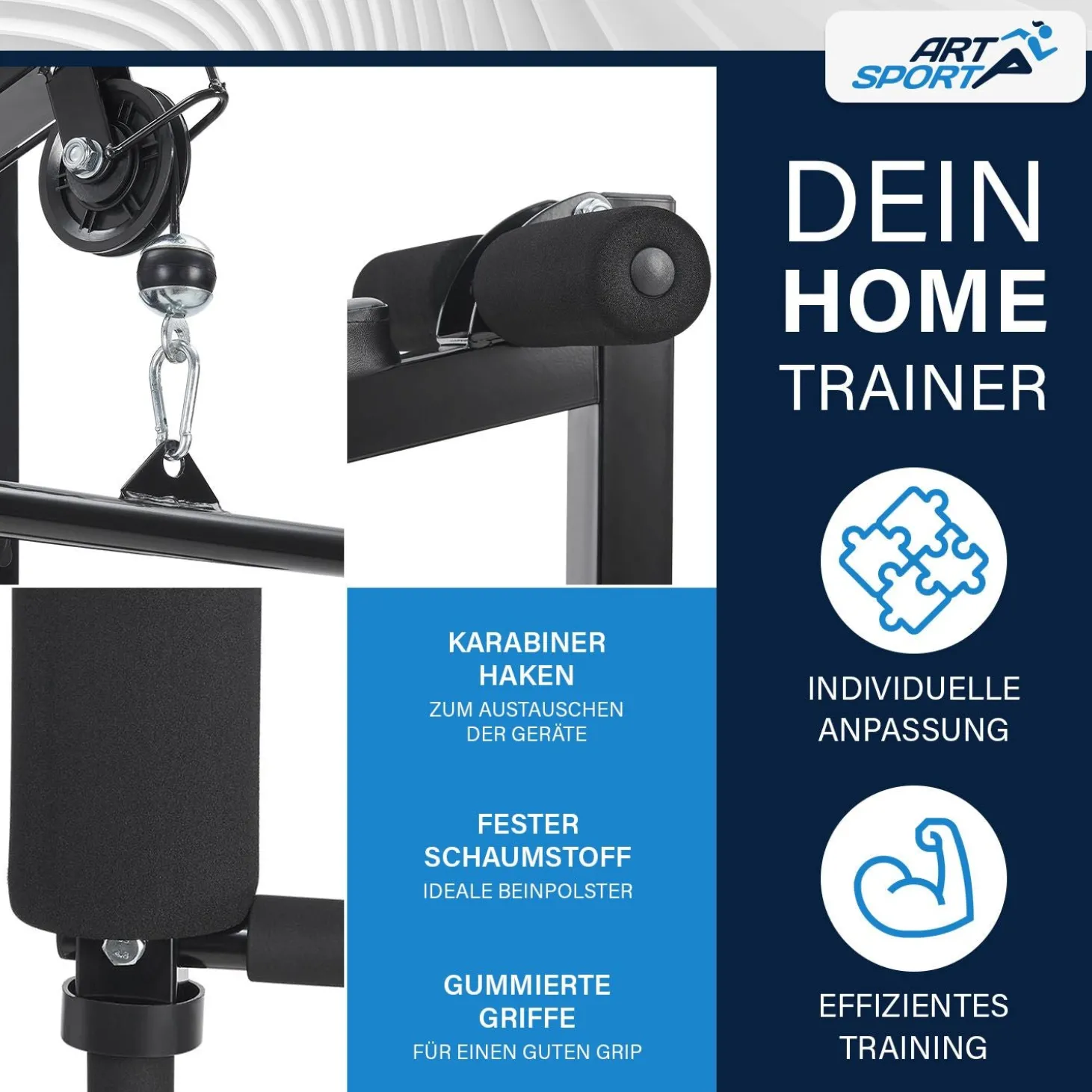 Kraftstation ProfiGym 2000 mit Latzugstange, Butterflystange und Bizepsseilzug