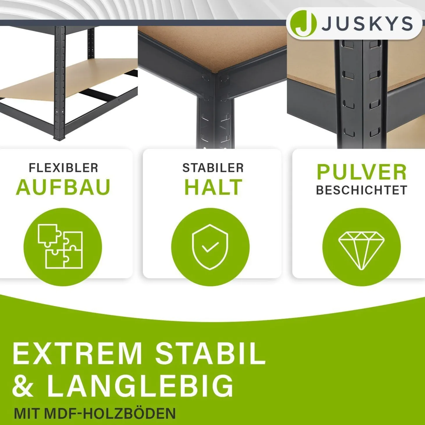 Lagerregal Basic 2er bis 8er Set 180 x 90 x 40 cm Schwerlastregale aus Metall mit Einlegeböden