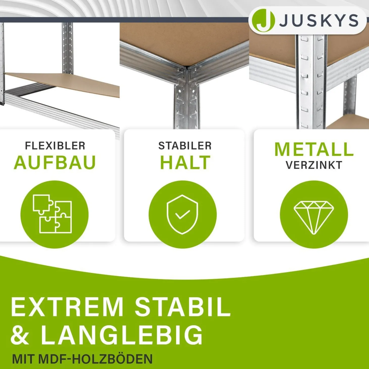 Lagerregal Basic 2er bis 8er Set 180 x 90 x 40 cm Schwerlastregale aus Metall mit Einlegeböden