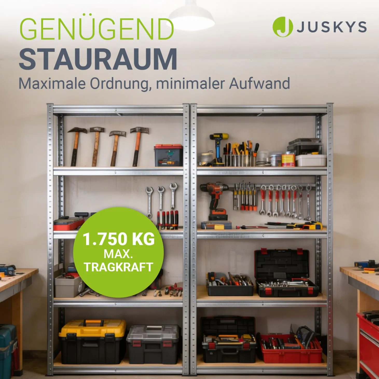 Lagerregal Basic 2er bis 8er Set 180 x 90 x 40 cm Schwerlastregale aus Metall mit Einlegeböden