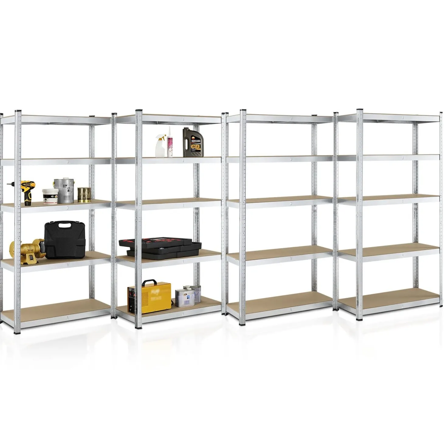 Lagerregal Basic 2er bis 8er Set 180 x 90 x 40 cm Schwerlastregale aus Metall mit Einlegeböden
