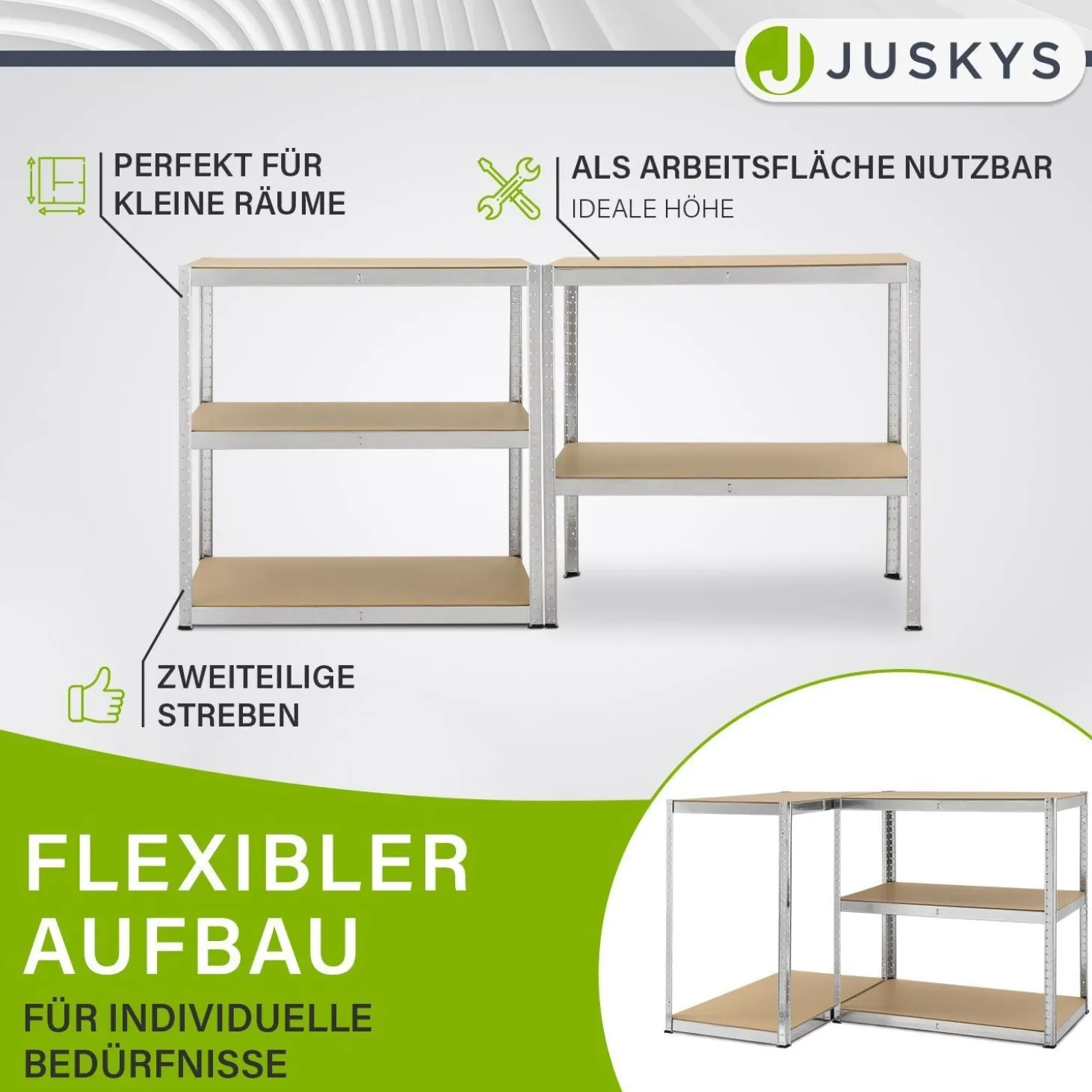 Lagerregal Basic 2er bis 8er Set 180 x 90 x 40 cm Schwerlastregale aus Metall mit Einlegeböden