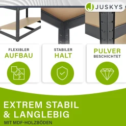 Lagerregal Basic 2er bis 8er Set 180 x 90 x 40 cm Schwerlastregale aus Metall mit Einlegeböden