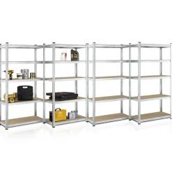 Lagerregal Basic 2er bis 8er Set 180 x 90 x 40 cm Schwerlastregale aus Metall mit Einlegeböden