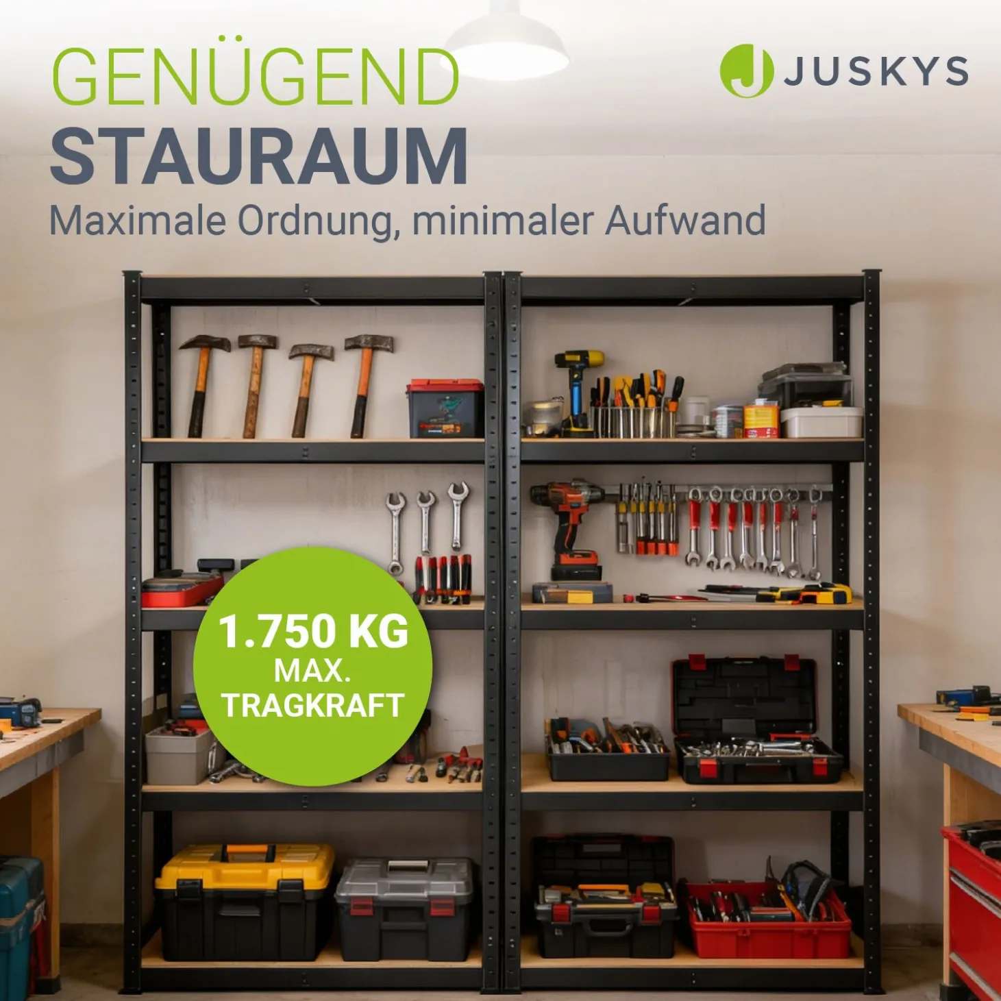 Lagerregal Basic 2er bis 8er Set 180 x 90 x 40 cm Schwerlastregale aus Metall mit Einlegeböden