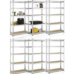 Lagerregal Basic 2er bis 8er Set 180 x 90 x 40 cm Schwerlastregale aus Metall mit Einlegeböden