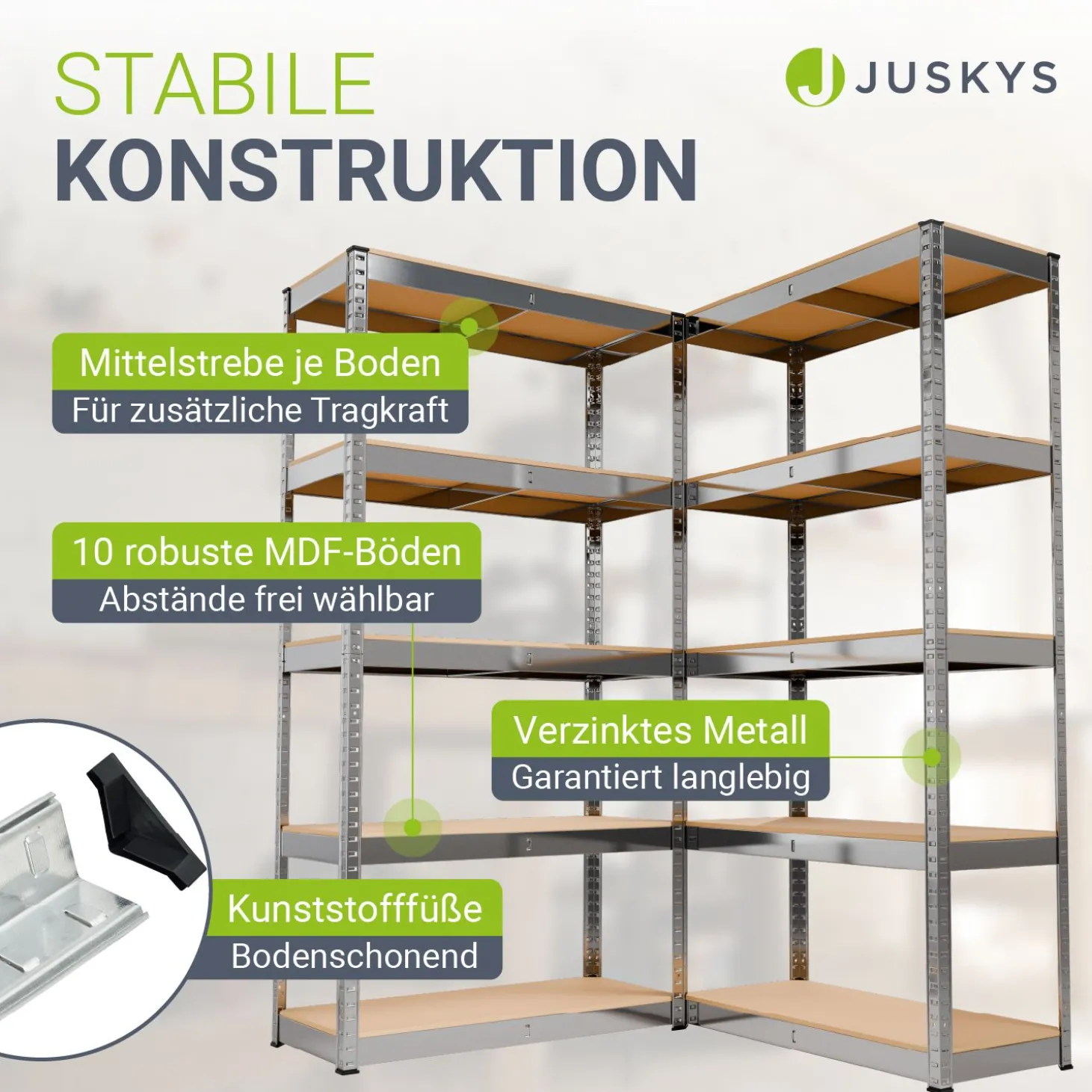 Lagerregal Basic 2er bis 8er Set 180 x 90 x 40 cm Schwerlastregale aus Metall mit Einlegeböden