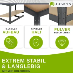 Lagerregal Basic 200 x 100 x 60 cm Schwerlastregal für Keller, Garage oder Werkstatt