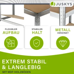 Lagerregal Basic 200 x 100 x 60 cm Schwerlastregal für Keller, Garage oder Werkstatt