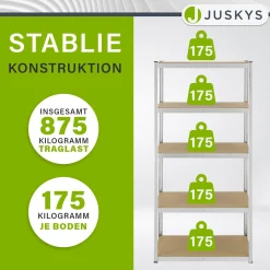 Lagerregal Basic 200 x 100 x 60 cm Schwerlastregal für Keller, Garage oder Werkstatt