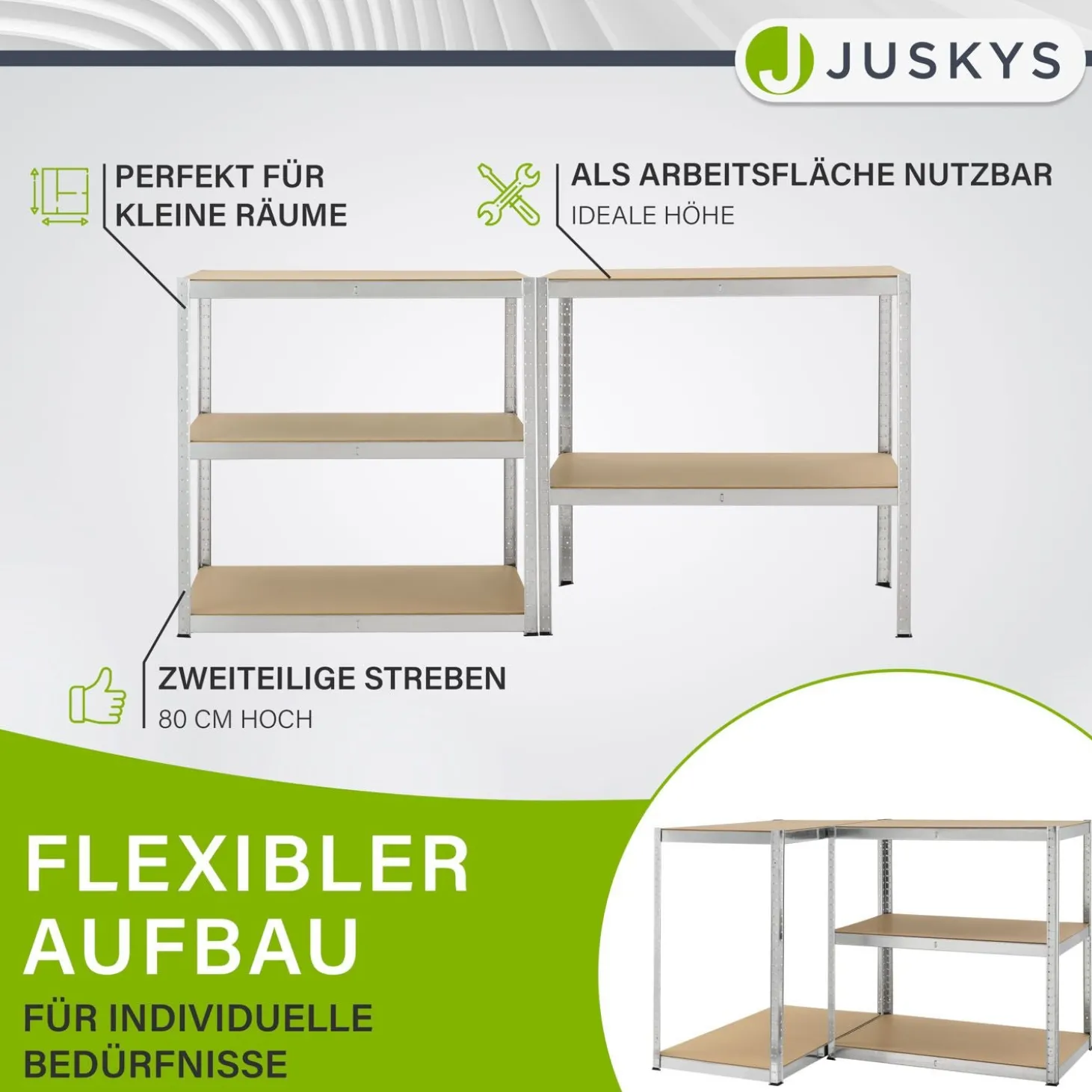 Lagerregal Basic 200 x 100 x 60 cm Schwerlastregal für Keller, Garage oder Werkstatt
