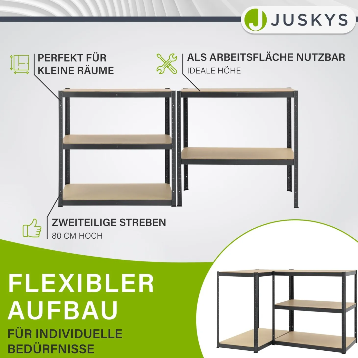 Lagerregal Basic 200 x 100 x 60 cm Schwerlastregal für Keller, Garage oder Werkstatt