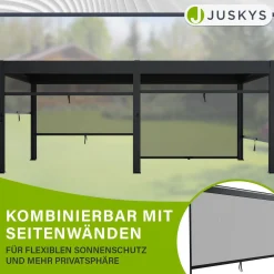Lamellendach Tahiti 3 x 5,9 m inkl. 1x Seitenwand 3 m Lamellendach für Terrasse & Garten mit verstellbaren Lamellen