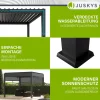 Lamellendach Tahiti 3 x 4 m inkl. 1x Seitenwand 3 m Lamellendach für Terrasse & Garten mit verstellbaren Lamellen