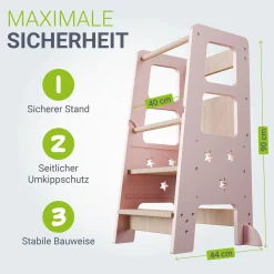 Lernturm Henny Höhenverstellbarer Lernturm für Kinder ab 1 Jahr, sicher und stabil