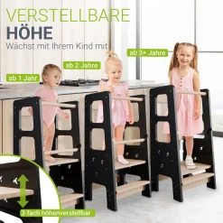 Lernturm Henny Höhenverstellbarer Lernturm für Kinder ab 1 Jahr, sicher und stabil