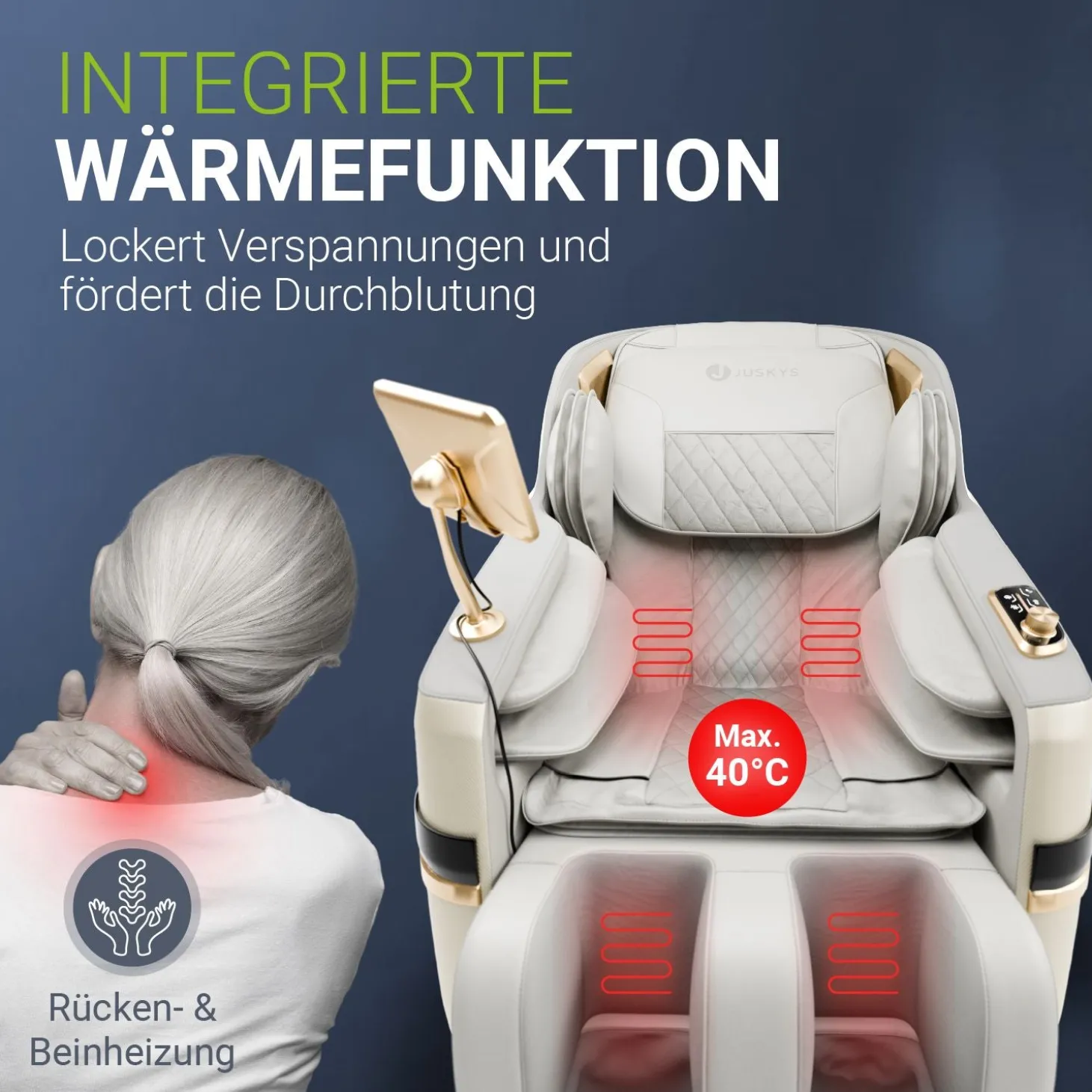 Massagesessel Naxos Mit Ganzkörpermassagefunktion für wohltuende Entspannung