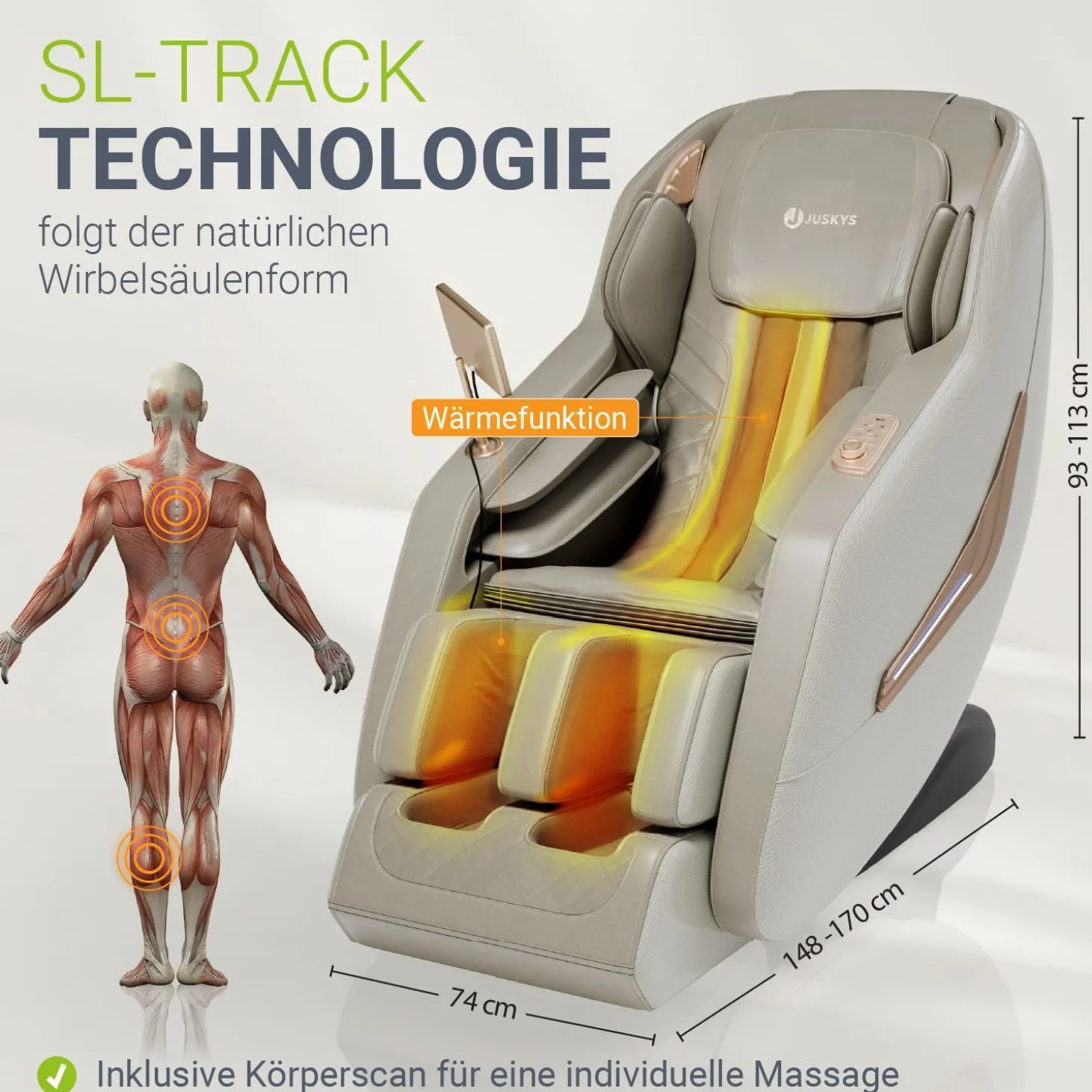 Massagesessel Paros Mit Ganzkörpermassagefunktion für wohltuende Entspannung