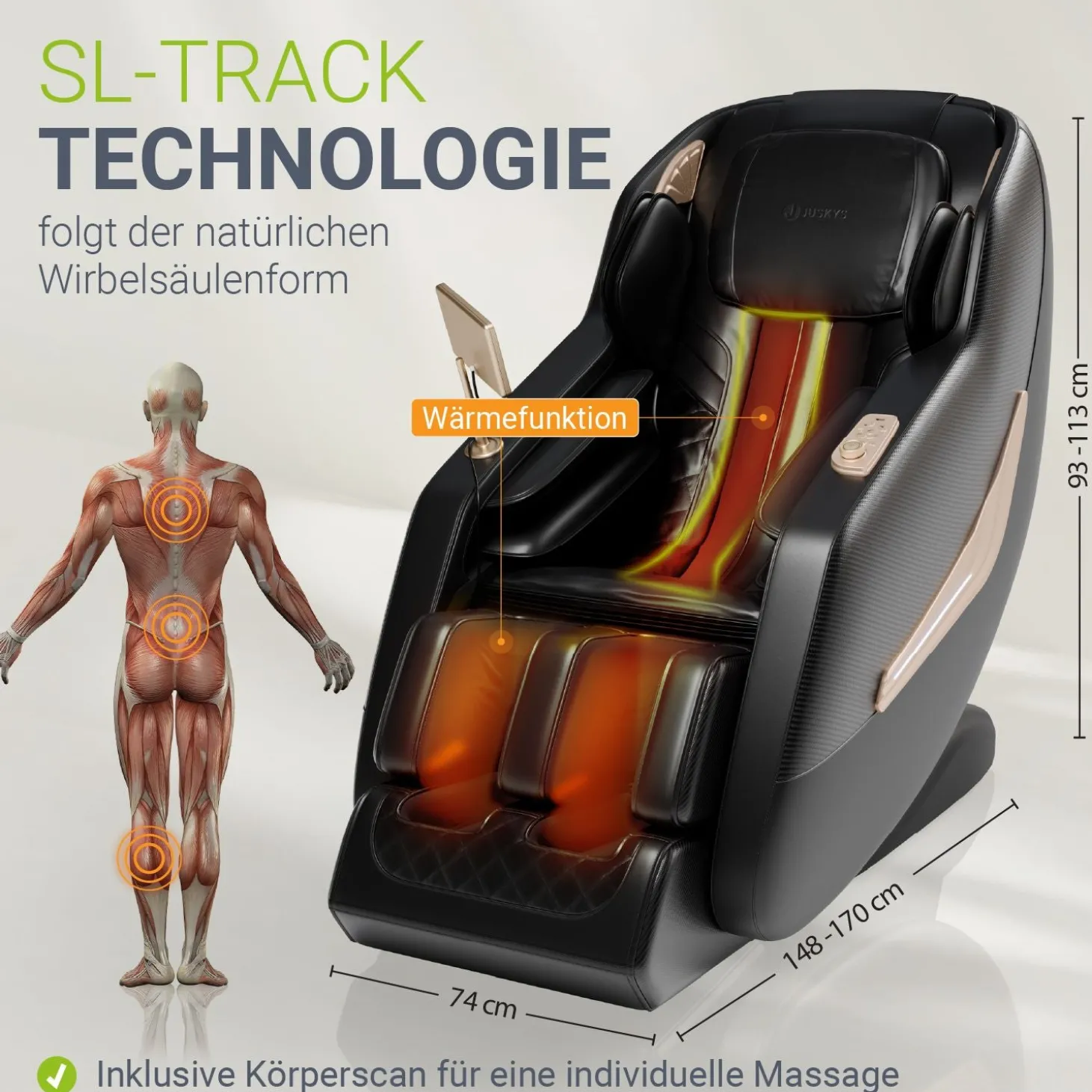 Massagesessel Paros Mit Ganzkörpermassagefunktion für wohltuende Entspannung
