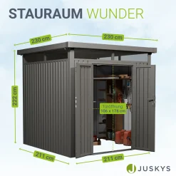Metall Gerätehaus Luzern Pro Wetterfester Geräteschuppen mit abschließbaren Türen