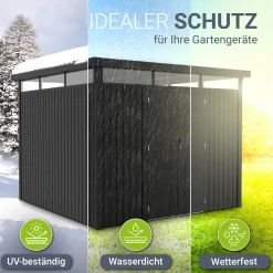 Metall Gerätehaus Luzern Pro Wetterfester Geräteschuppen mit abschließbaren Türen