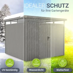 Metall Gerätehaus Luzern Pro Wetterfester Geräteschuppen mit abschließbaren Türen