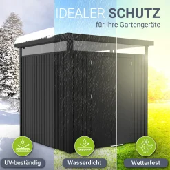 Metall Gerätehaus Luzern Pro Wetterfester Geräteschuppen mit abschließbaren Türen