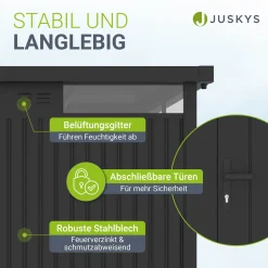 Metall Gerätehaus Luzern Pro Wetterfester Geräteschuppen mit abschließbaren Türen